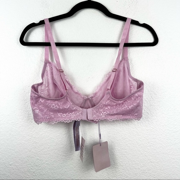 SAVAGE X FENTY Floral Lace Unlined Bra in Unicorn Lavender Pink, Size 36D, NWT! - Picture 4 of 7